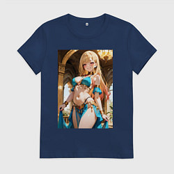 Футболка хлопковая женская Марин Китагава косплей восточный танец, цвет: тёмно-синий