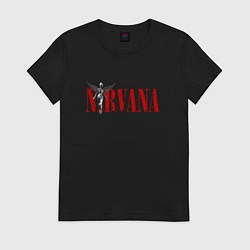 Футболка хлопковая женская Nirvana in utero rock, цвет: черный