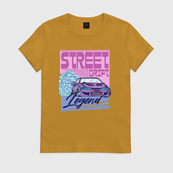 Футболка хлопковая женская Street drift, цвет: горчичный