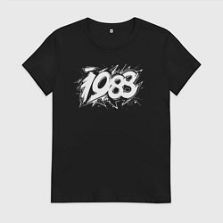 Футболка хлопковая женская Граффити стиль 1988, цвет: черный