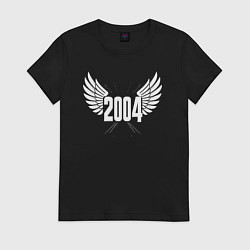 Футболка хлопковая женская Крылья 2004, цвет: черный