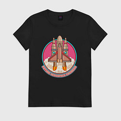 Футболка хлопковая женская Будущий аэрокосмический инженер, цвет: черный