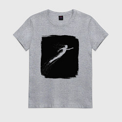 Футболка хлопковая женская Плывущий под водой, цвет: меланж