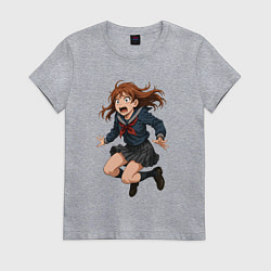 Футболка хлопковая женская Сиратори Айра испуганная в полете, цвет: меланж