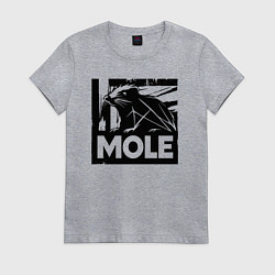Футболка хлопковая женская Крот в стиле граффити, цвет: меланж