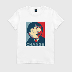Футболка хлопковая женская Рэнди Марш постер, цвет: белый