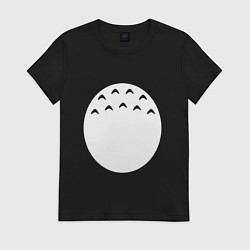 Футболка хлопковая женская Живот Тоторо, цвет: черный