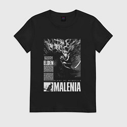 Футболка хлопковая женская Malenia - elden ring, цвет: черный