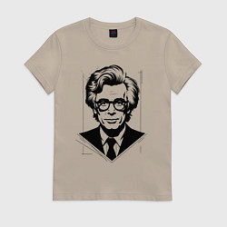 Футболка хлопковая женская Энди Уорхол в городском стиле, цвет: миндальный