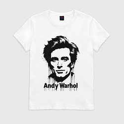 Футболка хлопковая женская Молодой Энди Уорхол, цвет: белый