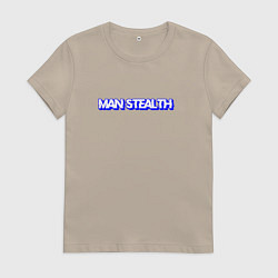 Футболка хлопковая женская Man stealth, цвет: миндальный