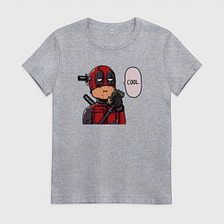 Футболка хлопковая женская Deadpool cool, цвет: меланж