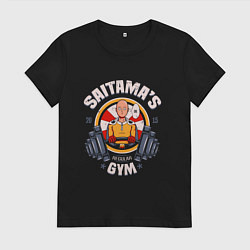 Футболка хлопковая женская Ванпанчмен saitama gym, цвет: черный