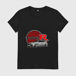 Футболка хлопковая женская Honda Civic Type R, цвет: черный