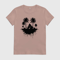 Футболка хлопковая женская Тени вечности Египта, цвет: пыльно-розовый