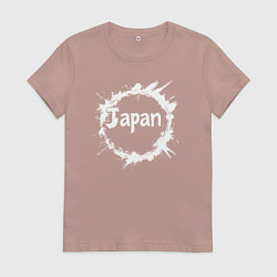 Футболка хлопковая женская Японский круг, цвет: пыльно-розовый