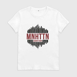 Футболка хлопковая женская Manhattan downtown, цвет: белый