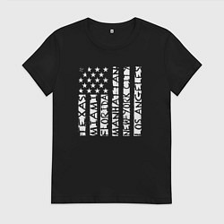 Футболка хлопковая женская USA style, цвет: черный