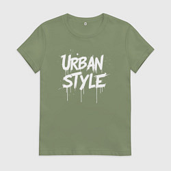 Футболка хлопковая женская Urban style граффити, цвет: авокадо