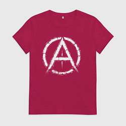 Футболка хлопковая женская А граффити, цвет: маджента
