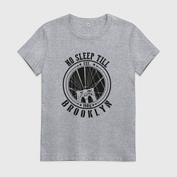 Футболка хлопковая женская Не спать до Бруклина, цвет: меланж