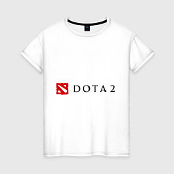 Футболка хлопковая женская Dota 2: Logo, цвет: белый