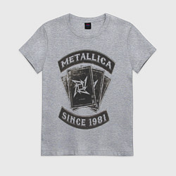 Футболка хлопковая женская Metallica: since 1981, цвет: меланж