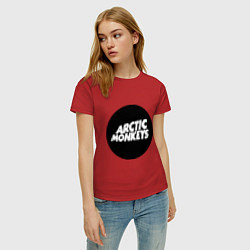 Футболка хлопковая женская Arctic Monkeys Round, цвет: красный — фото 2