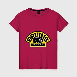 Футболка хлопковая женская HC Boston Bruins Label, цвет: маджента