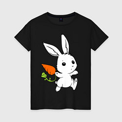 Женская футболка Зайка с морковкой