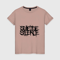 Футболка хлопковая женская Suicide Silence, цвет: пыльно-розовый