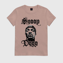 Футболка хлопковая женская Snoop Dogg Face, цвет: пыльно-розовый