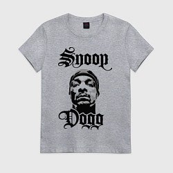 Футболка хлопковая женская Snoop Dogg Face, цвет: меланж