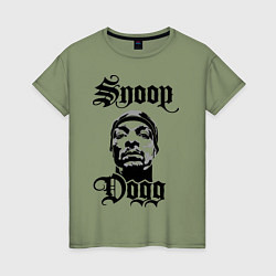 Футболка хлопковая женская Snoop Dogg Face, цвет: авокадо
