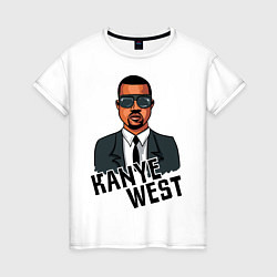 Футболка хлопковая женская Kanye West, цвет: белый
