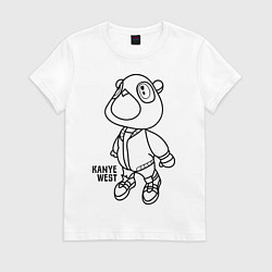 Футболка хлопковая женская Kanye West: Teddy, цвет: белый