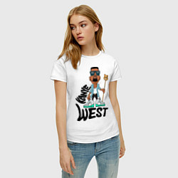 Футболка хлопковая женская Kanye West Boy, цвет: белый — фото 2