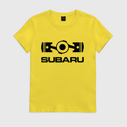 Футболка хлопковая женская Subaru, цвет: желтый