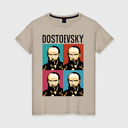 Футболка хлопковая женская Dostoevsky, цвет: миндальный