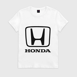 Футболка хлопковая женская Honda logo, цвет: белый