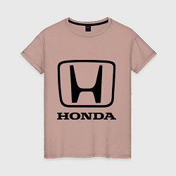 Футболка хлопковая женская Honda logo, цвет: пыльно-розовый