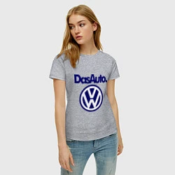 Футболка хлопковая женская Volkswagen Das Auto, цвет: меланж — фото 2