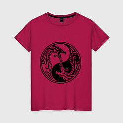 Женская футболка Два дракона Инь Янь