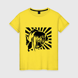 Футболка хлопковая женская Hentai Girl, цвет: желтый