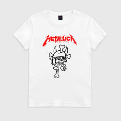 Футболка хлопковая женская Metallica: Pushead Skull, цвет: белый