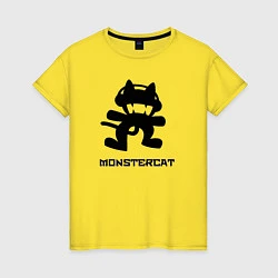 Футболка хлопковая женская Monstercat, цвет: желтый