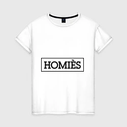 Футболка хлопковая женская Homies, цвет: белый