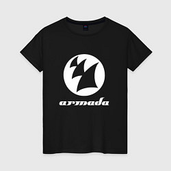 Футболка хлопковая женская Armada Music, цвет: черный