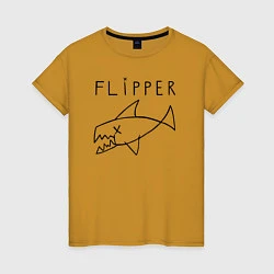 Футболка хлопковая женская Flipper, цвет: горчичный