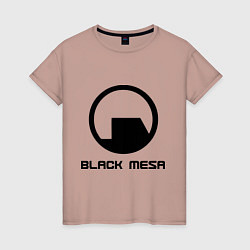 Футболка хлопковая женская Black Mesa: Logo, цвет: пыльно-розовый